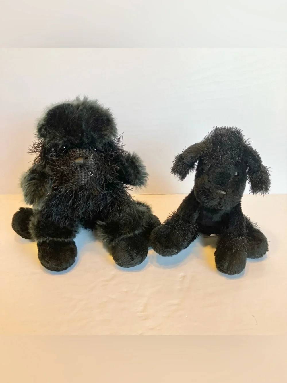Ganz Webkinz Black Poodle & Lil Kinz Black Poodle HM191 + HS191 Plush Set